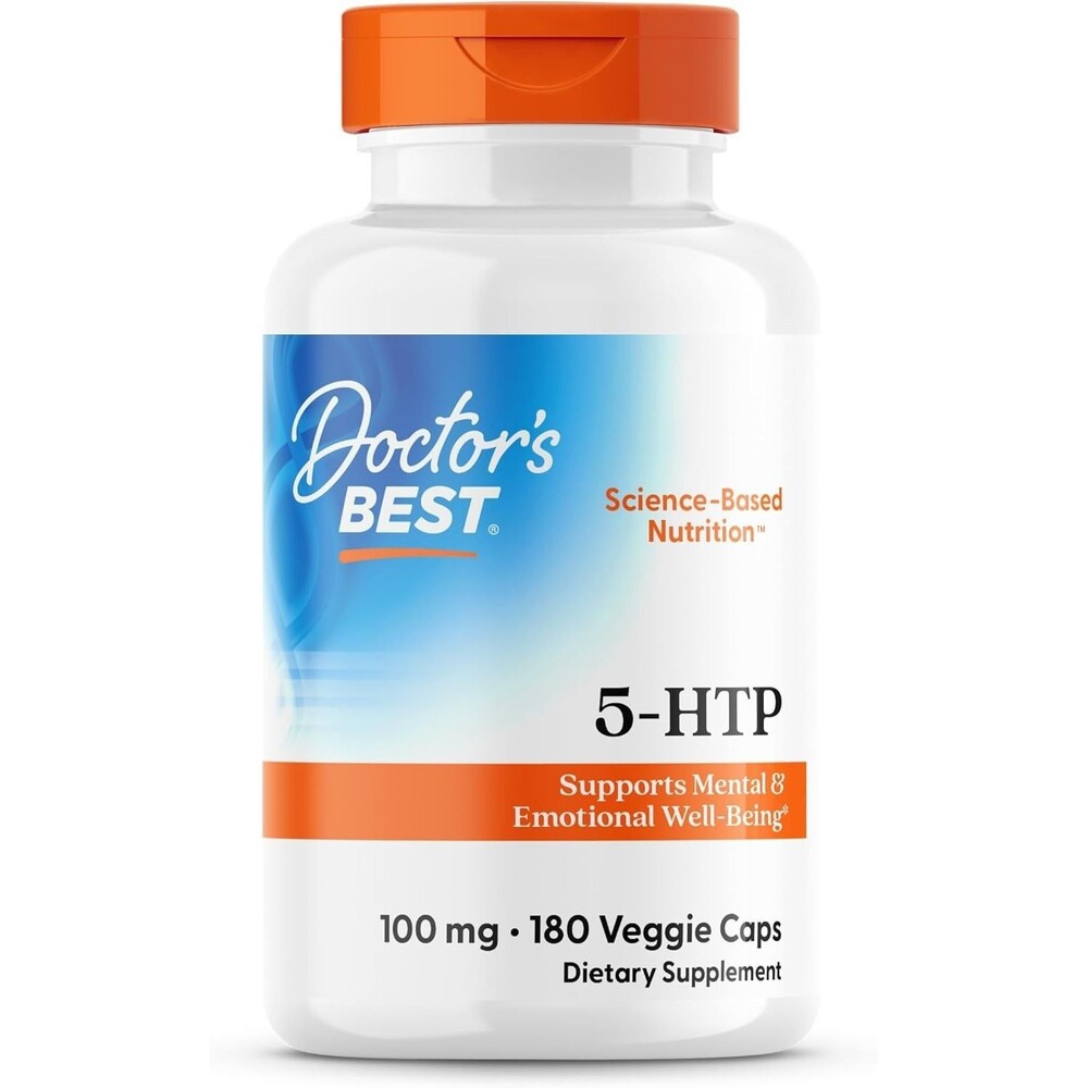Doctors Best 5-HTP 100mg Capsules 180 Veggie - Vegan for Women & Men, Exp:10/27